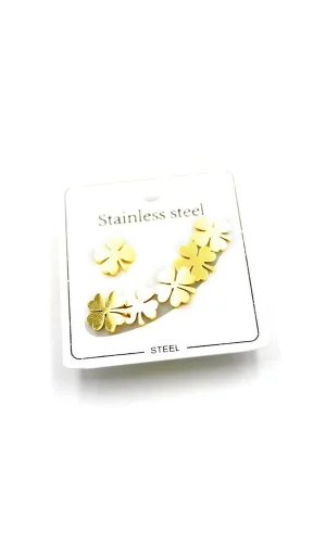 Çoklu Çelik Küpe - Altın