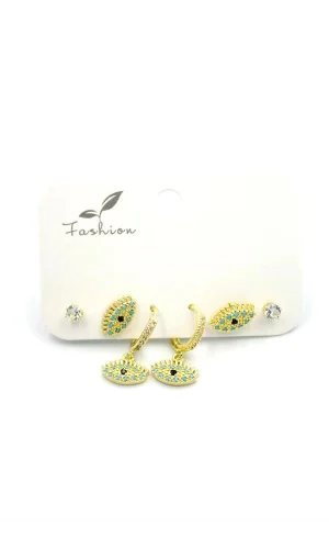 Çoklu Göz Küpe - Altın