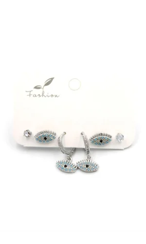 Çoklu Göz Küpe - Gümüş