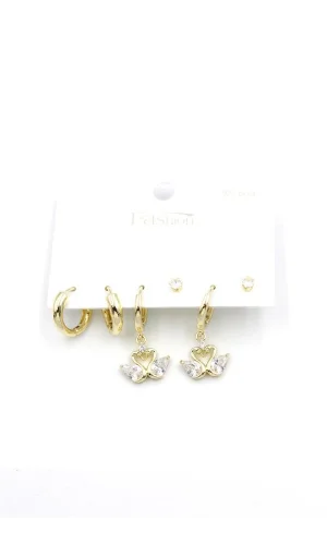 Çoklu Kuğu Küpe - Altın