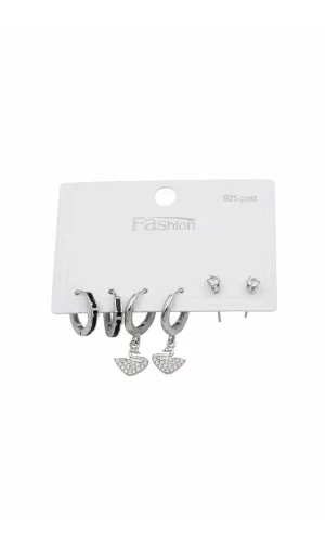 Çoklu Kuğu Küpe - Gümüş