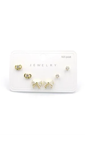 Çoklu Taşlı Küpe - Altın