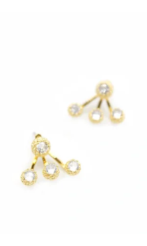 Çoklu Taşlı Küpe - Altın