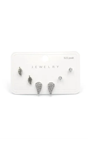 Çoklu Taşlı Küpe - Gümüş