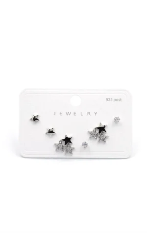 Çoklu Taşlı Küpe - Gümüş