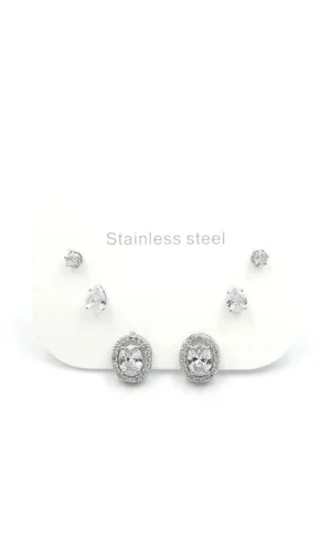 Çoklu Taşlı Küpe - Gümüş