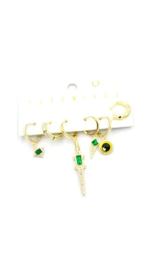 Çoklu Timsah Küpe - Altın