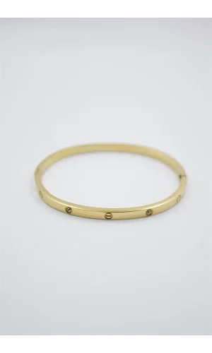 CRT Model Taşlı İnce  Bilezik - Altın