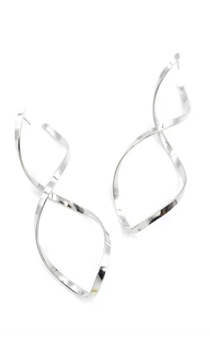 Dalgalı Küpe - Gümüş