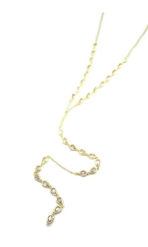 Damla Taşlı Y Kolye - Altın