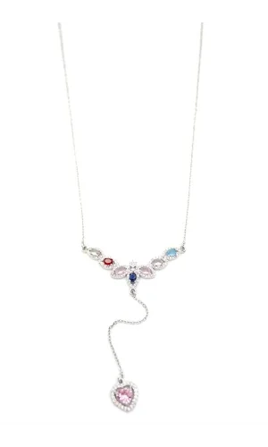 Damla Taşlı Y Kolye - Gümüş