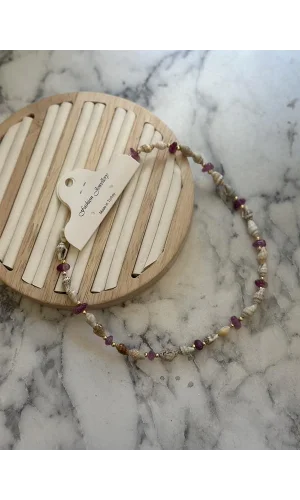 Deniz Kabuğu Kolye - Mor