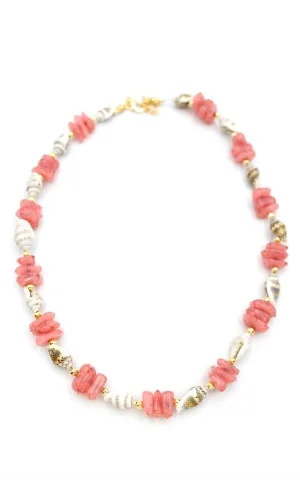 Deniz Kabuğu Kolye - Nar Çiçeği