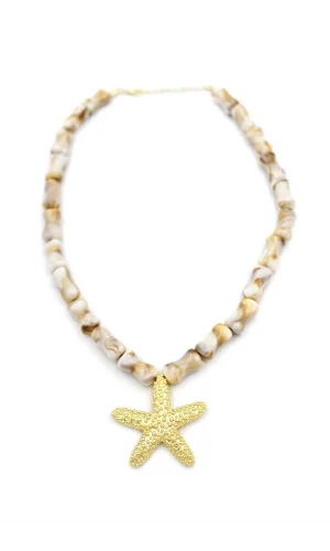 Deniz Kabuklu Yıldız Kolye - Altın