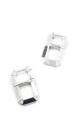 Dikdörtgen Küpe - Gümüş