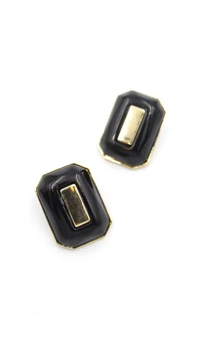 Dikdörtgen Küpe - Siyah