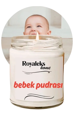 Doğal Özel Seri Kokulu Dekoratif Kavanoz Mum 210 cc - Bebek Pudrası - RYL