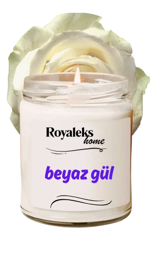 Doğal Özel Seri Kokulu Dekoratif Kavanoz Mum 210 cc - Beyaz Gül - RYL