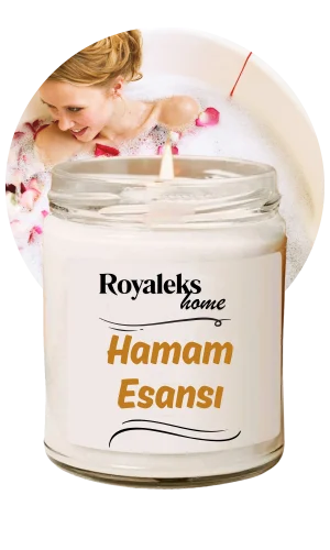 Doğal Özel Seri Kokulu Dekoratif Kavanoz Mum 210 cc - Hamam Esansı - RYL