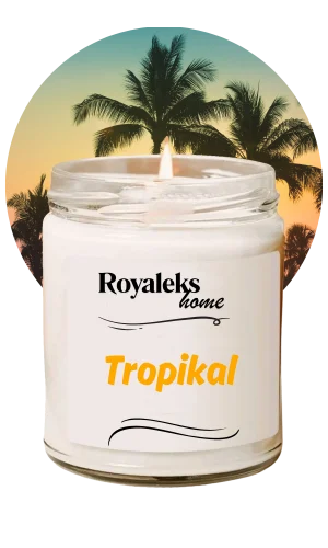 Doğal Özel Seri Kokulu Dekoratif Kavanoz Mum 210 cc - Tropikal Esans - RYL