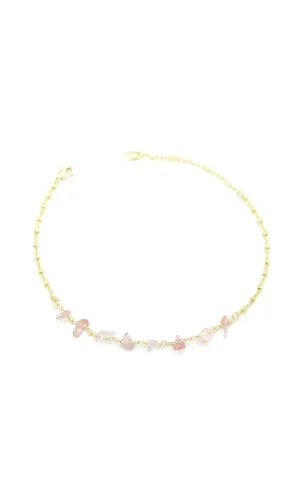 Doğal Taşlı Halhal - Altın