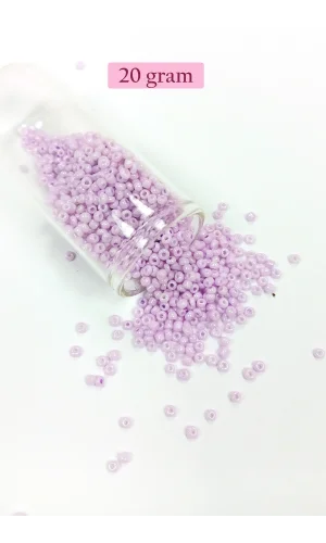 Dökme Cam Kum Boncuk (11/0) 2 mm - 20 Gram -  Açık Pembe - BNC008