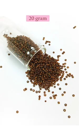 Dökme Cam Kum Boncuk (11/0) 2 mm - 20 Gram -  Çok Koyu Turuncu - BNC029