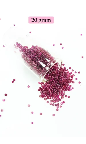 Dökme Cam Kum Boncuk (11/0) 2 mm - 20 Gram -  Mor - BNC005