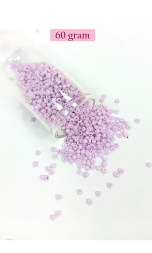 Dökme Cam Kum Boncuk (11/0) 2 mm - 60 Gram -  Açık Pembe - BNC043