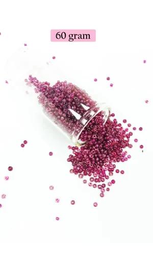 Dökme Cam Kum Boncuk (11/0) 2 mm - 60 Gram -  Mor - BNC040