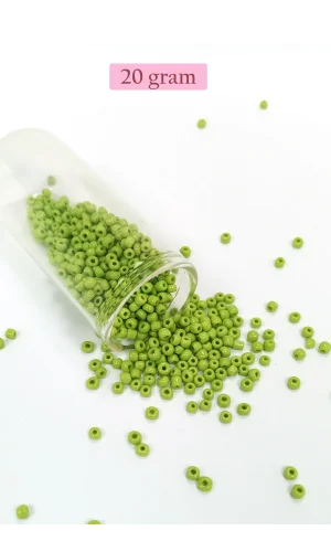 Dökme Cam Kum Boncuk (8/0) 3 mm - 20 Gram - Ihlamur Yeşili - BNC164