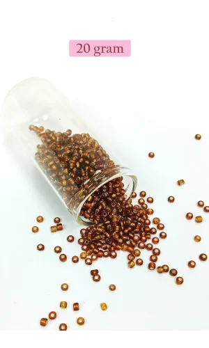 Dökme Cam Kum Boncuk (8/0) 3 mm - 20 Gram - Şeffaf Kahve - BNC157