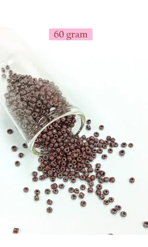 Dökme Cam Kum Boncuk (8/0) 3 mm - 60 Gram - Parlak Koyu Kestane - BNC209