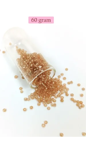 Dökme Cam Kum Boncuk (8/0) 3 mm - 60 Gram - Şeffaf Bal Rengi - BNC184