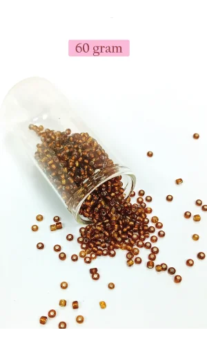 Dökme Cam Kum Boncuk (8/0) 3 mm - 60 Gram - Şeffaf Kahve - BNC198