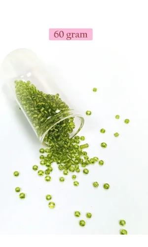 Dökme Cam Kum Boncuk (8/0) 3 mm - 60 Gram - Şeffaf Yeşil - BNC208