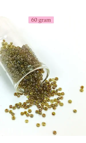 Dökme Cam Kum Boncuk (8/0) 3 mm - 60 Gram - Yeşil Siyah - BNC223