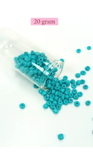 Dökme Cam Kum Boncuk Büyük Boy (6/0) 4 mm - 20 Gram - Camgöbeği Yeşili - BNC082