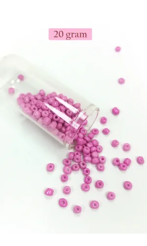 Dökme Cam Kum Boncuk Büyük Boy (6/0) 4 mm - 20 Gram - Eflatun - BNC085