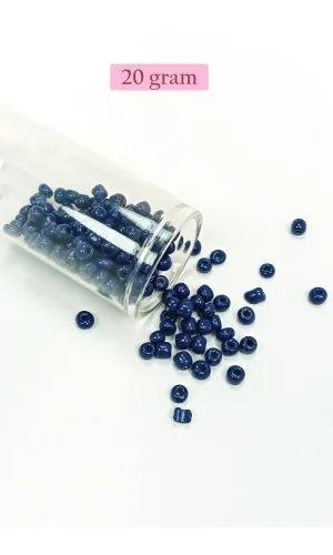 Dökme Cam Kum Boncuk Büyük Boy (6/0) 4 mm - 20 Gram - Lacivert - BNC098