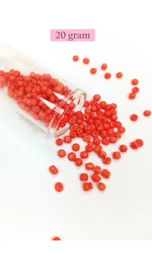 Dökme Cam Kum Boncuk Büyük Boy (6/0) 4 mm - 20 Gram - Turuncu - BNC101