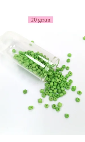 Dökme Cam Kum Boncuk Büyük Boy (6/0) 4 mm - 20 Gram - Yeşil - BNC072