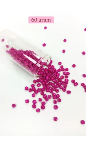 Dökme Cam Kum Boncuk Büyük Boy (6/0) 4 mm - 60 Gram - Açık Mor - BNC130