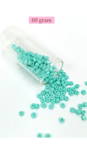 Dökme Cam Kum Boncuk Büyük Boy (6/0) 4 mm - 60 Gram - Açık Yeşil - BNC124