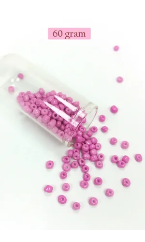 Dökme Cam Kum Boncuk Büyük Boy (6/0) 4 mm - 60 Gram - Eflatun - BNC121