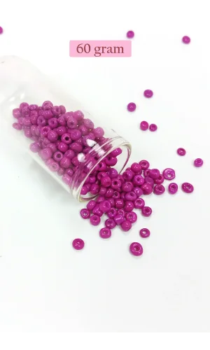 Dökme Cam Kum Boncuk Büyük Boy (6/0) 4 mm - 60 Gram - Eflatun - BNC138