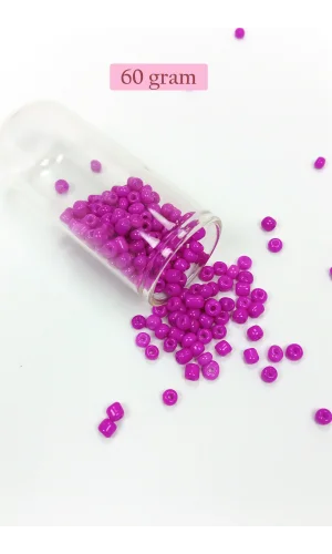 Dökme Cam Kum Boncuk Büyük Boy (6/0) 4 mm - 60 Gram - Fuşya - BNC135