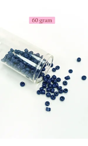 Dökme Cam Kum Boncuk Büyük Boy (6/0) 4 mm - 60 Gram - Lacivert - BNC134