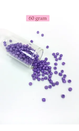 Dökme Cam Kum Boncuk Büyük Boy (6/0) 4 mm - 60 Gram - Mor - BNC116