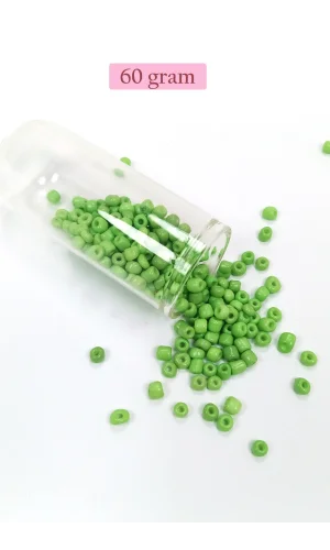 Dökme Cam Kum Boncuk Büyük Boy (6/0) 4 mm - 60 Gram - Yeşil - BNC108
